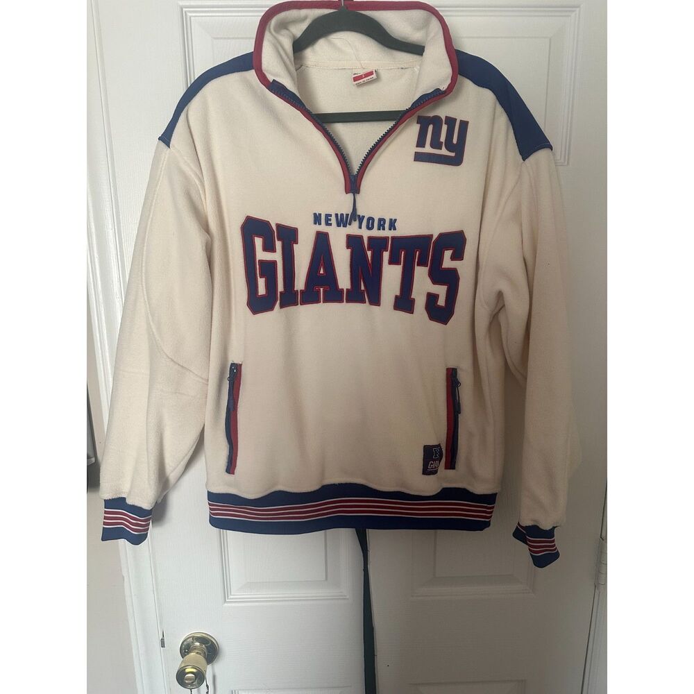 NFL New York Giants Quarter Zip Fleece Pullover Jacket Womens Small